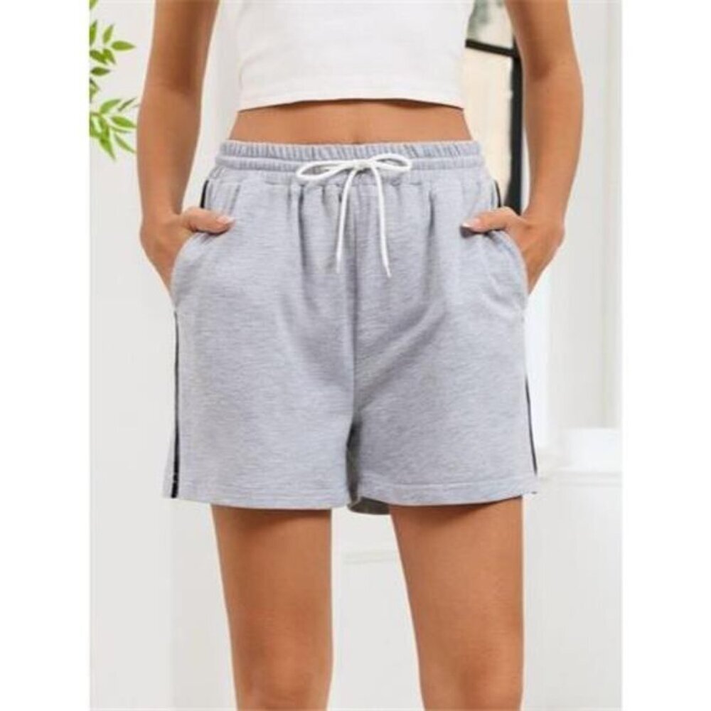 Striped Trim Drawstring Shorts